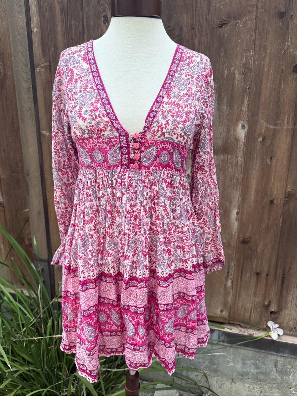 Women's Pink Paisley Mini Dress